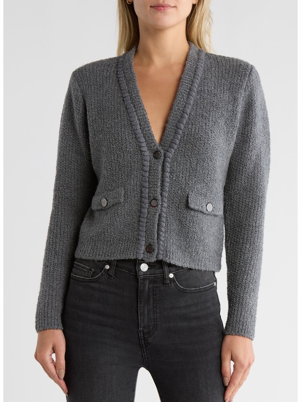 FRAME Double‎ Pocket Crop Cardigan